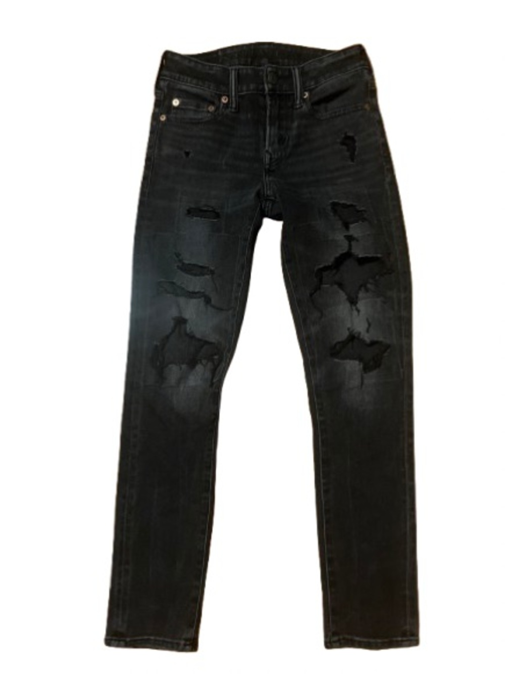American Eagle Outfitters Airflex 360 Distressed Black Skinny Jeans Size 26